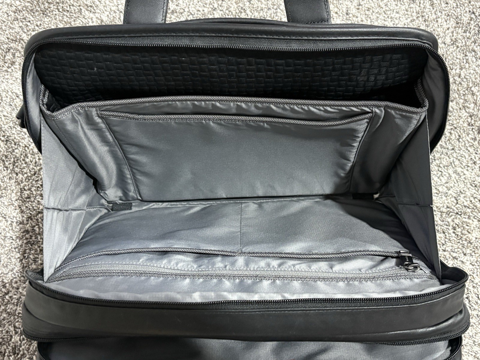 TUMI ‘Alpha 3’ Black Leather Laptop Organizer Briefcase – 117320