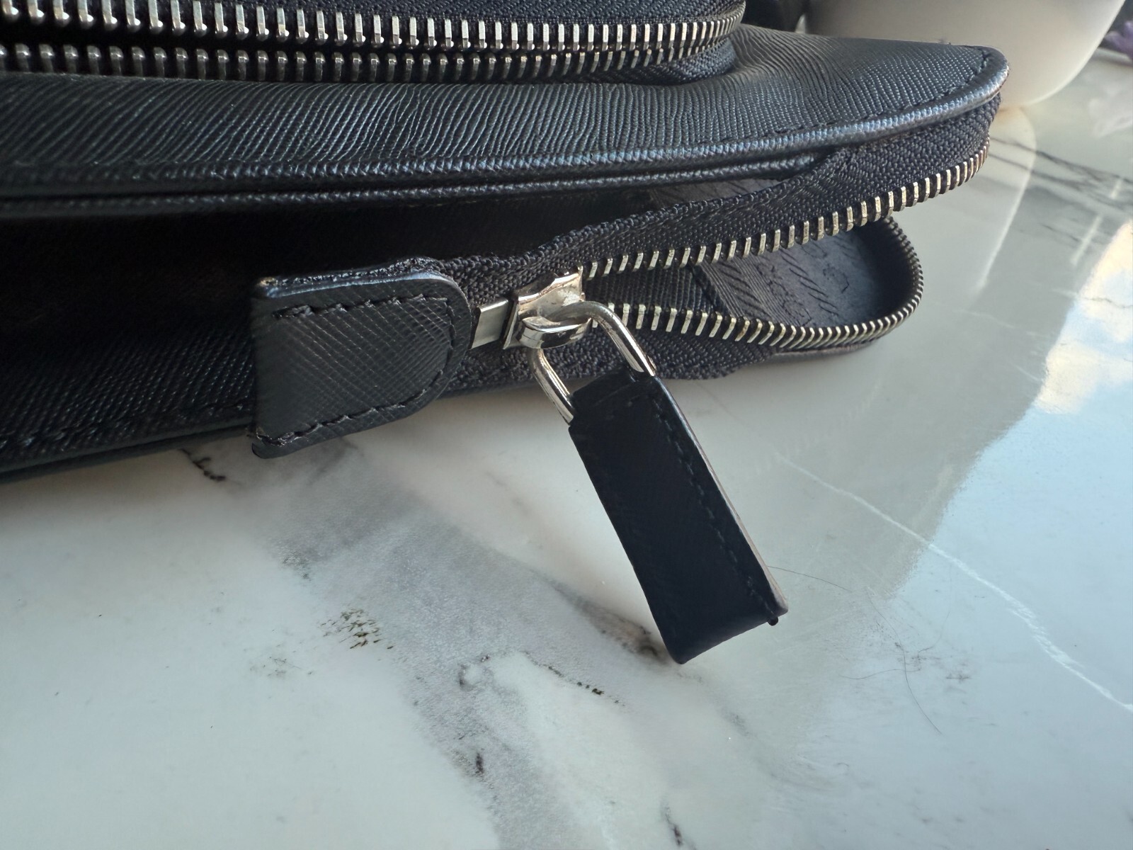 Prada Saffiano Travel VR0023 Zip Pocket Briefcase with tags – Excellent