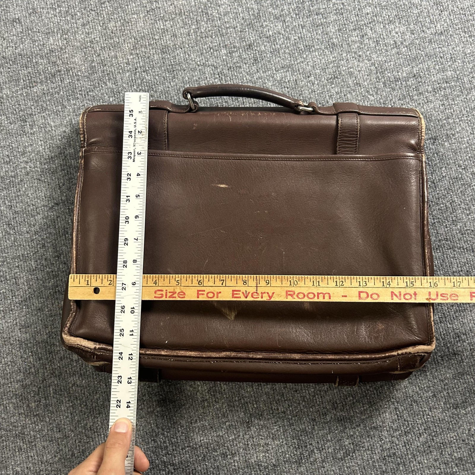 Coach Briefcase Bag Mens Large Brown Leather Push Lock Document Case G1S-5825
