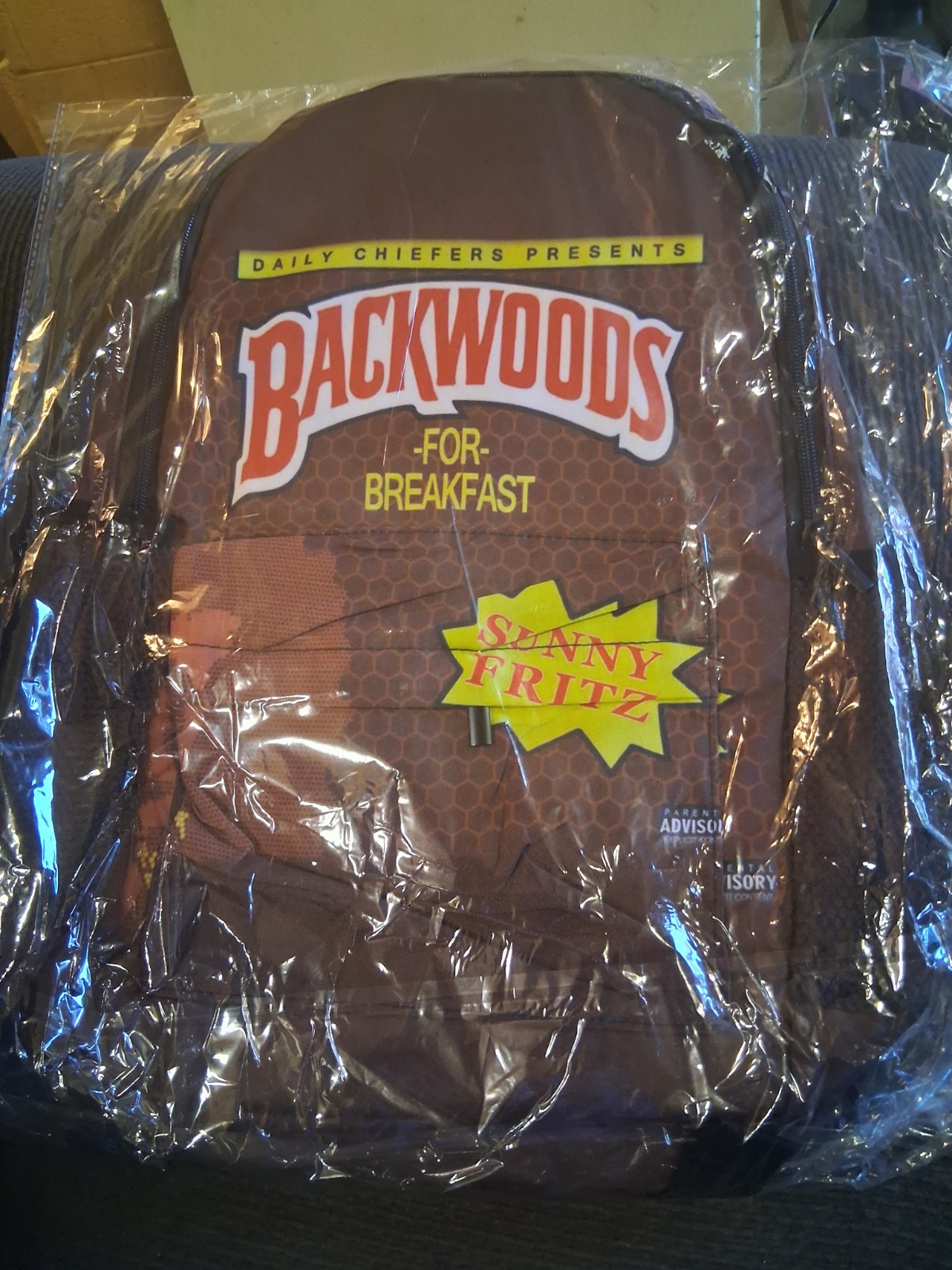 Backwoods For Breakfast Print Backpack, Adjustable Straps LIMITED EDITION