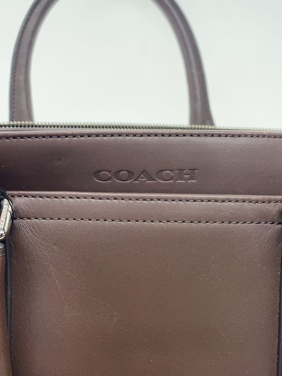 Coach Briefcase Handbag Business Leather Brown 29x41x10cm pre-owned