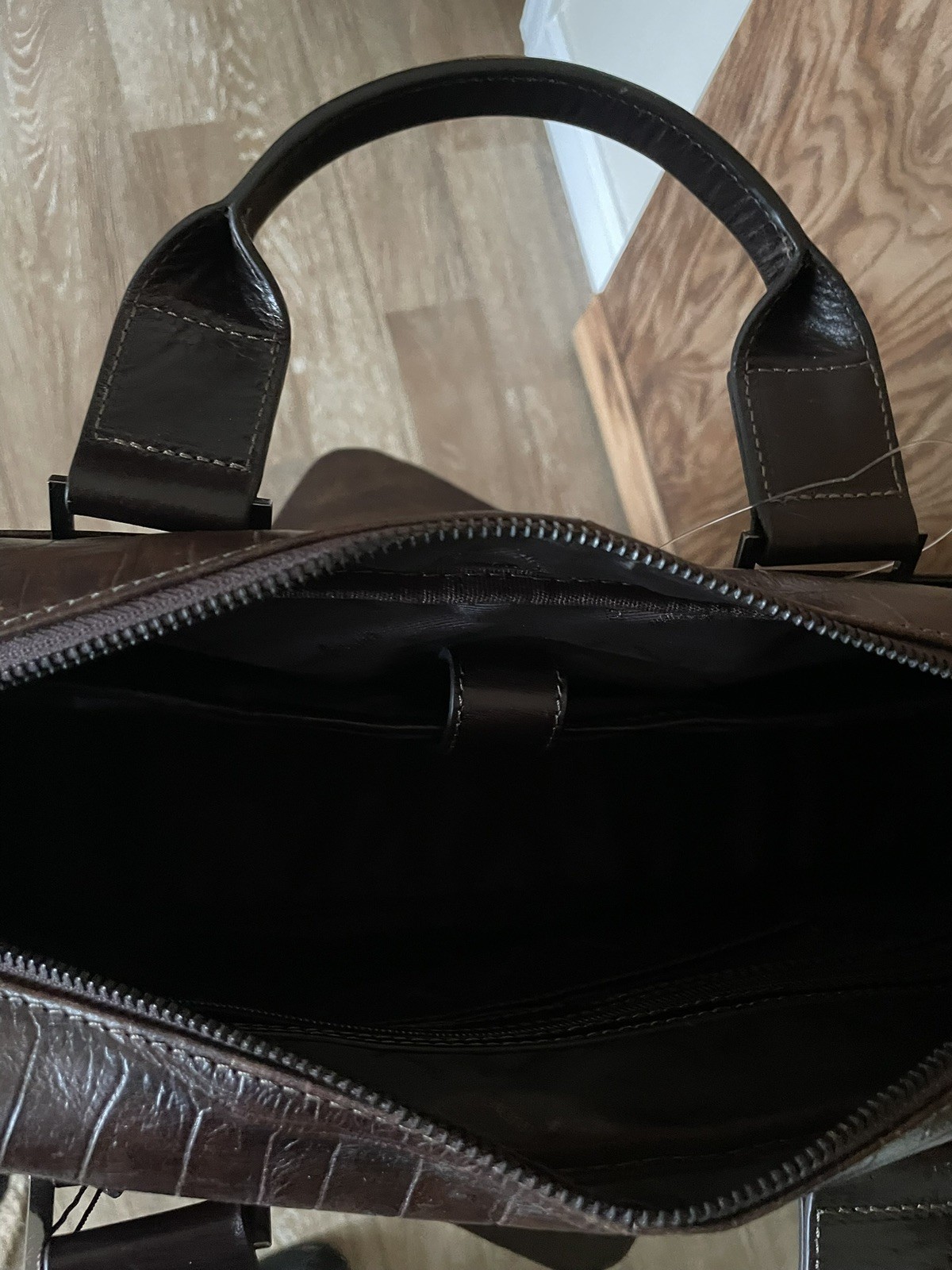 NWT Gianni Conti Croc Leather Briefcase Italy $798