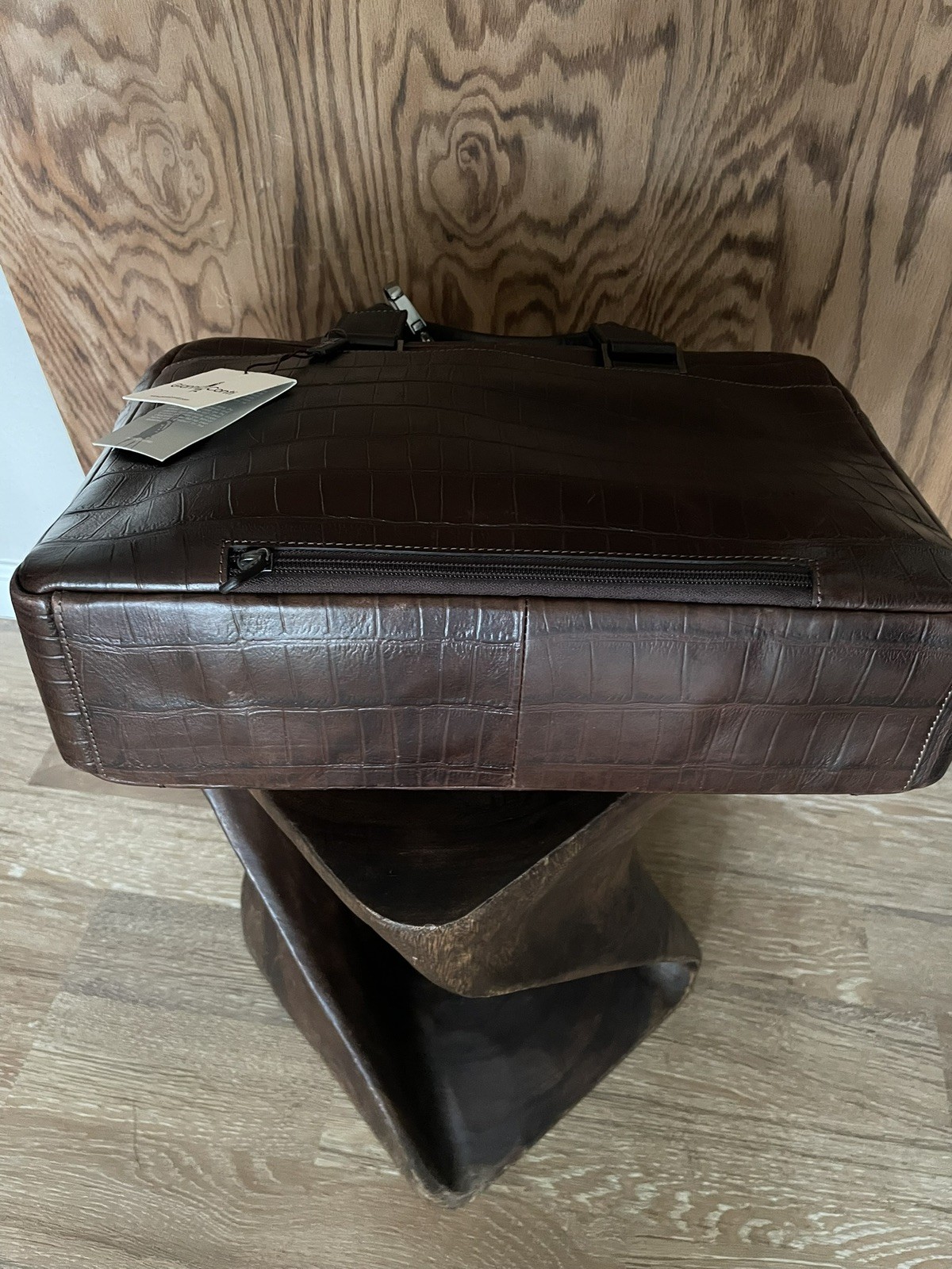 NWT Gianni Conti Croc Leather Briefcase Italy $798