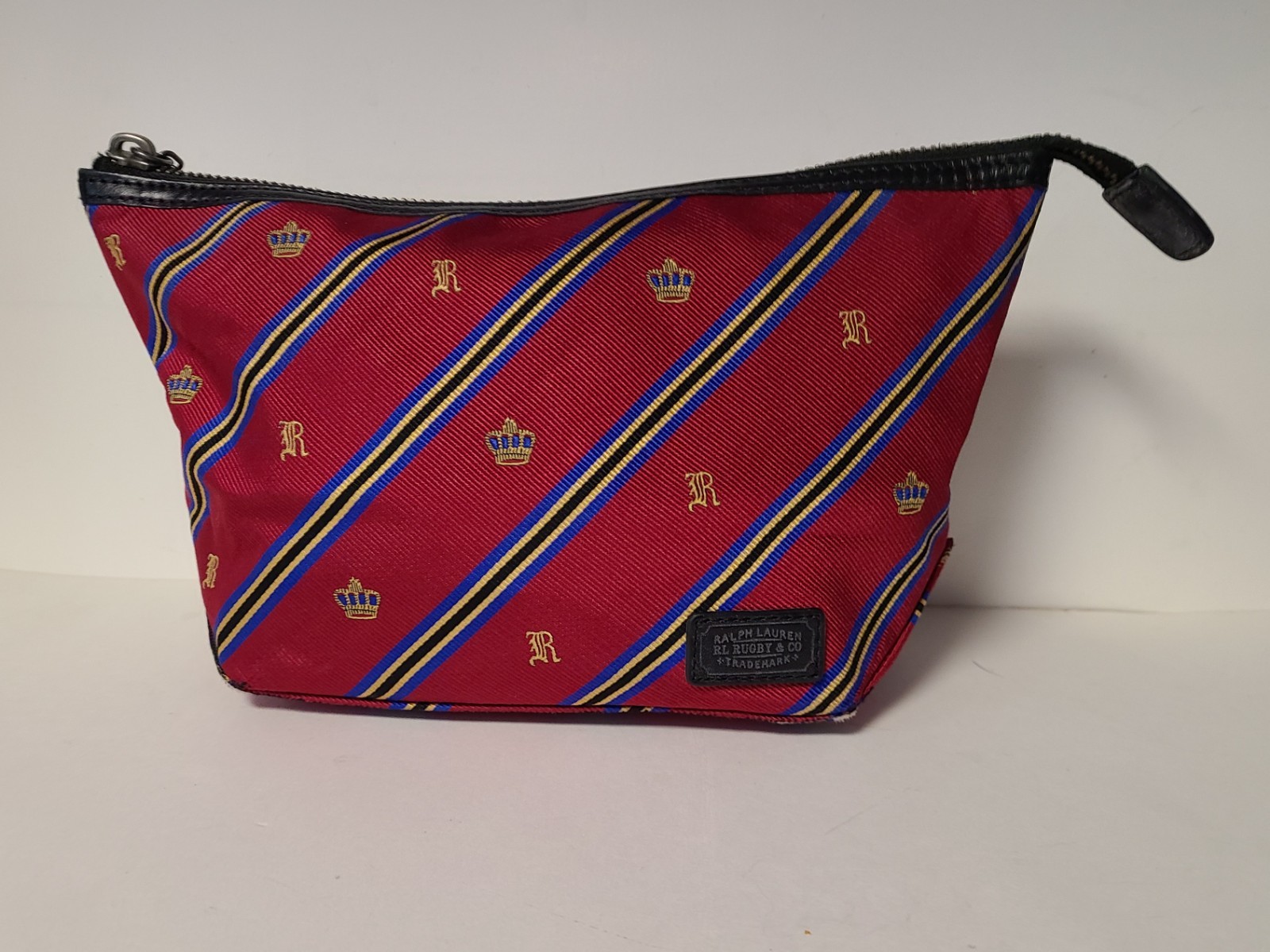 Ralph Lauren Rugby Zip Pouch Striped Pattern Iconic Design Limited Edition D2