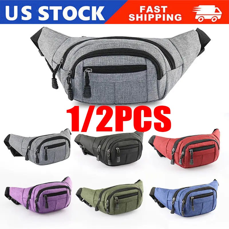 Men Women Fanny Pack Belt waist Bag Cross body Sling Shoulder Travel Sport Pouch