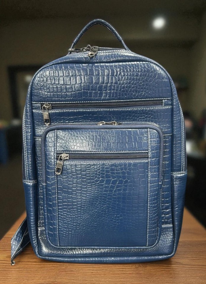 Crocodile 100% Leather Stylish Laptop Professional Backpack Travel Bag Designer