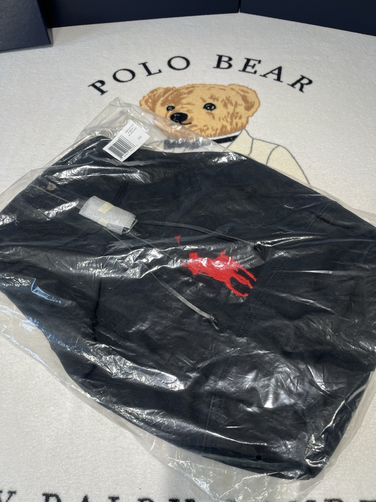 ✝️ ⭐️ Polo, Ralph Lauren black Backpack Duffel Bag New Deep Double Pockets.