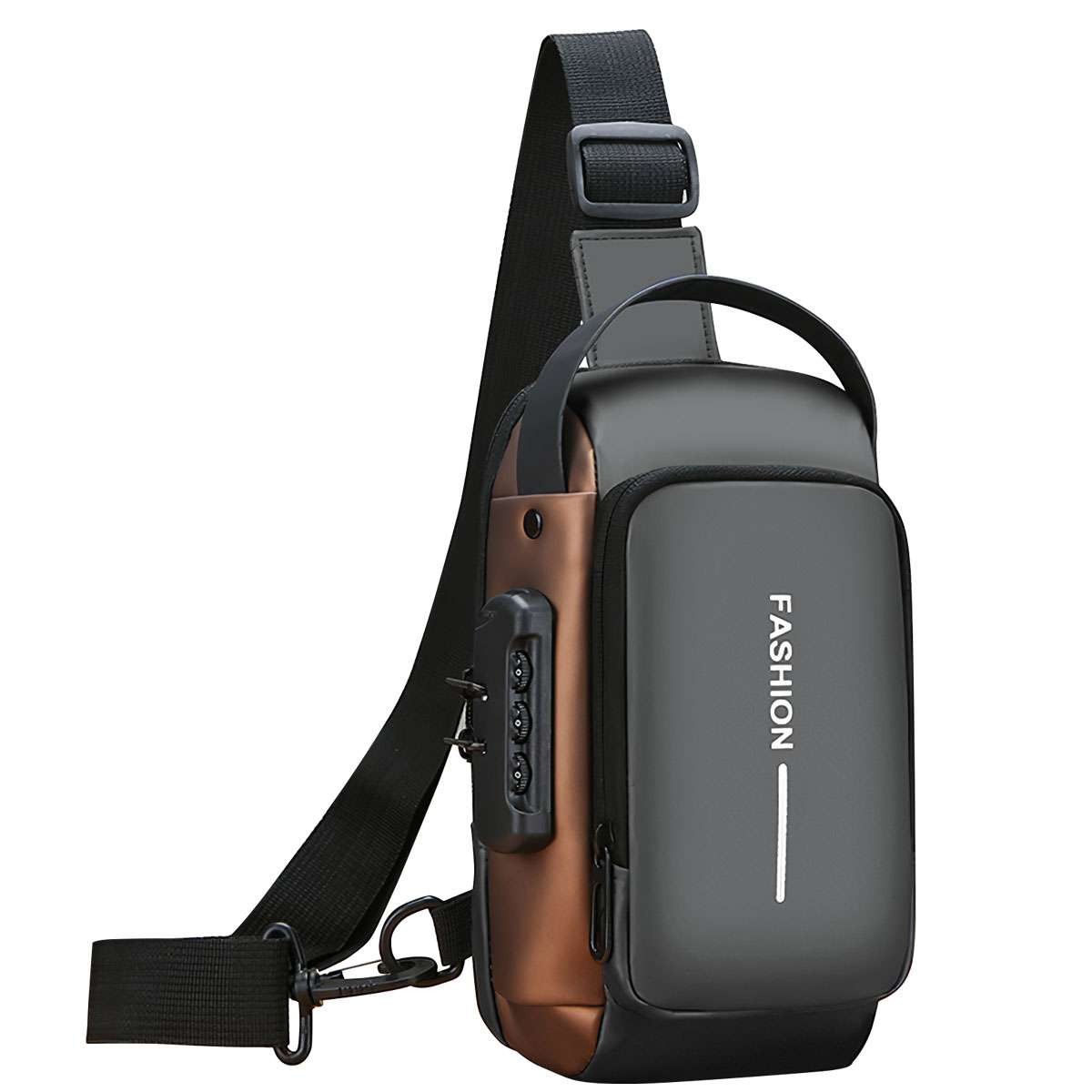 Anti Theft Sling Bag Waterproof Chest Bag Crossbody Backpack w/ USB Charge Port