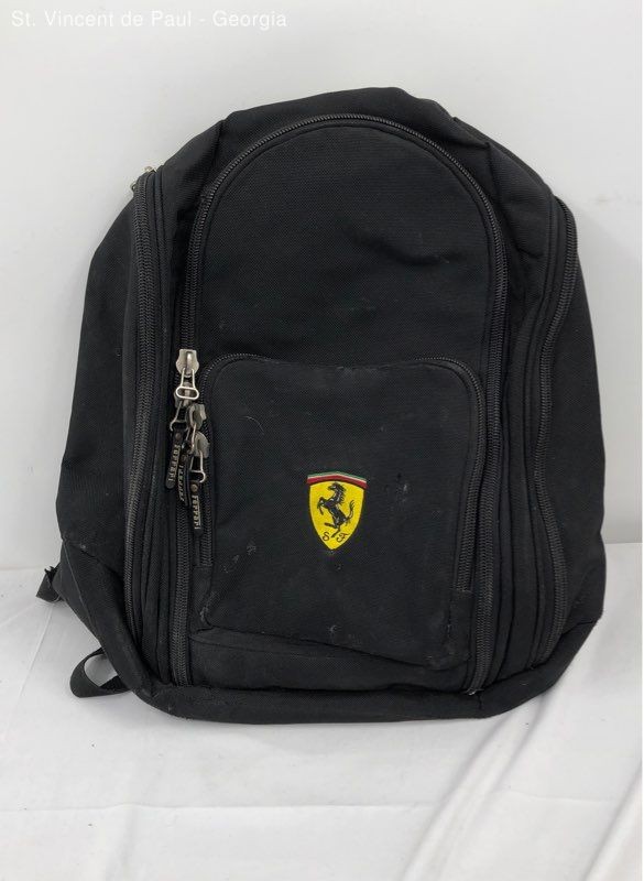Original 2002 Ferrari Black Bookbag Backpack Great Condition Officially Licensed