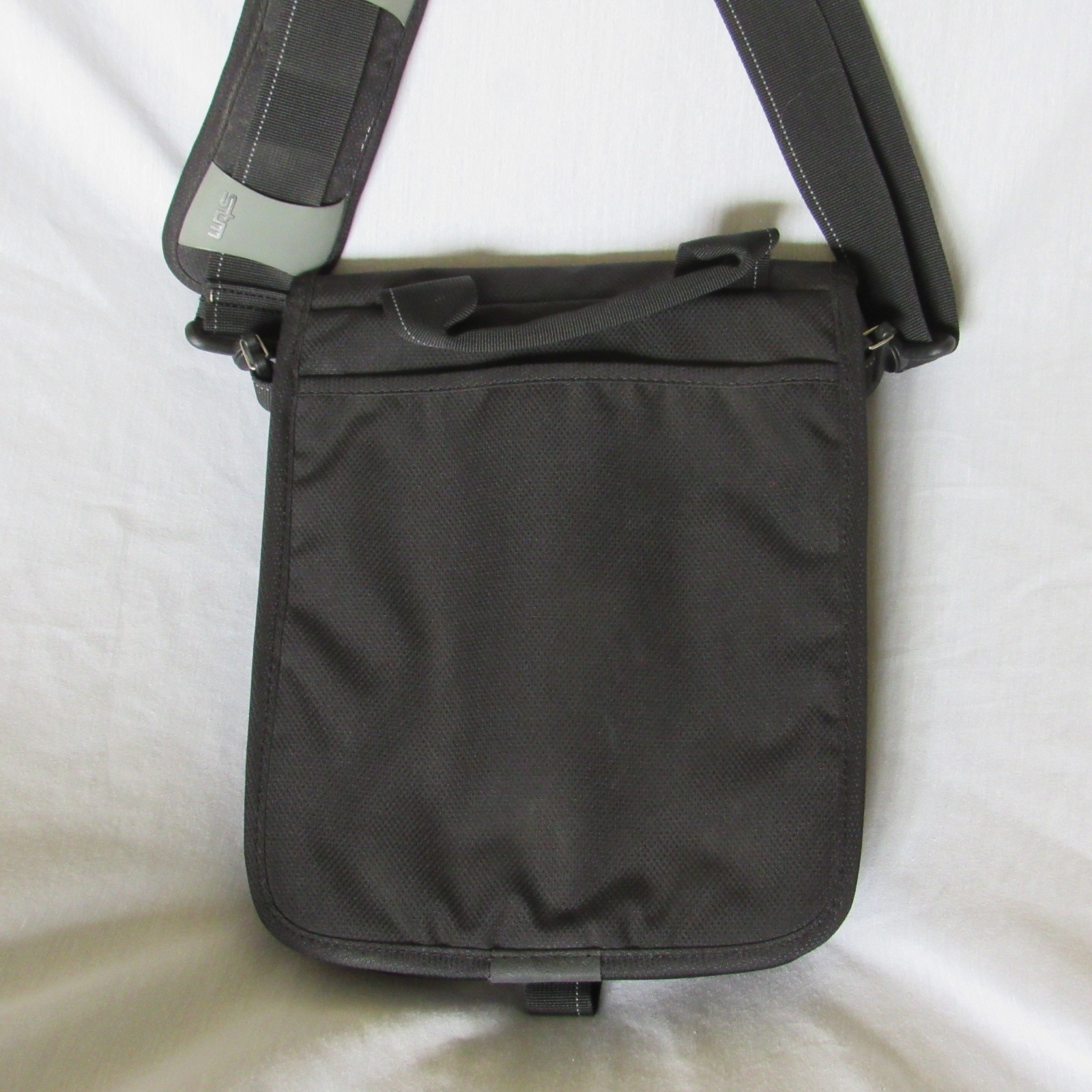 STM Vertical Messenger Crossbody Tablet Tech Bag Organizer Utility Black Nylon