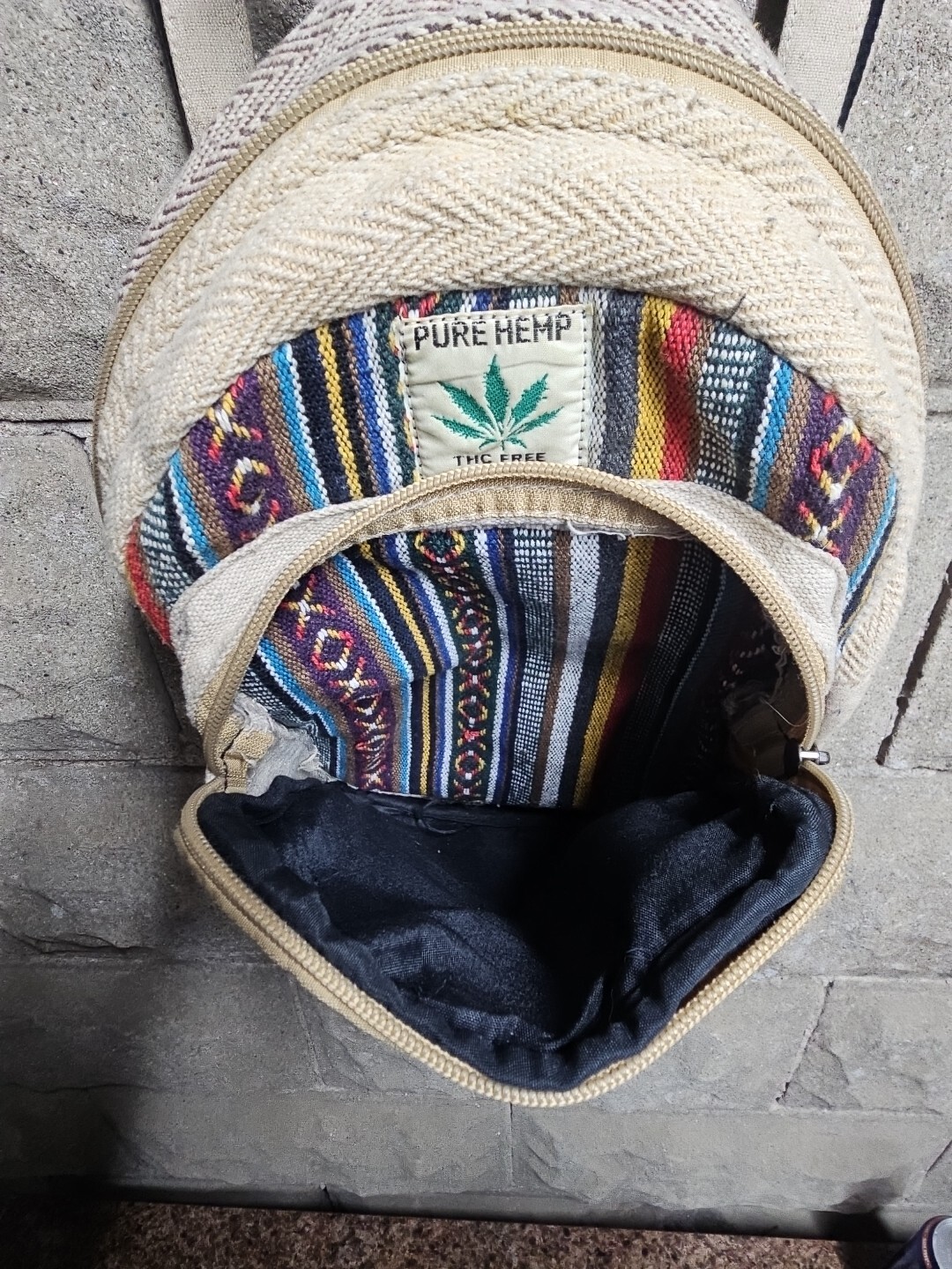 Kathmandu Imports Mushroom Backpack Tote BoHo Hippie Nepal 420 Shroom Bob Marley