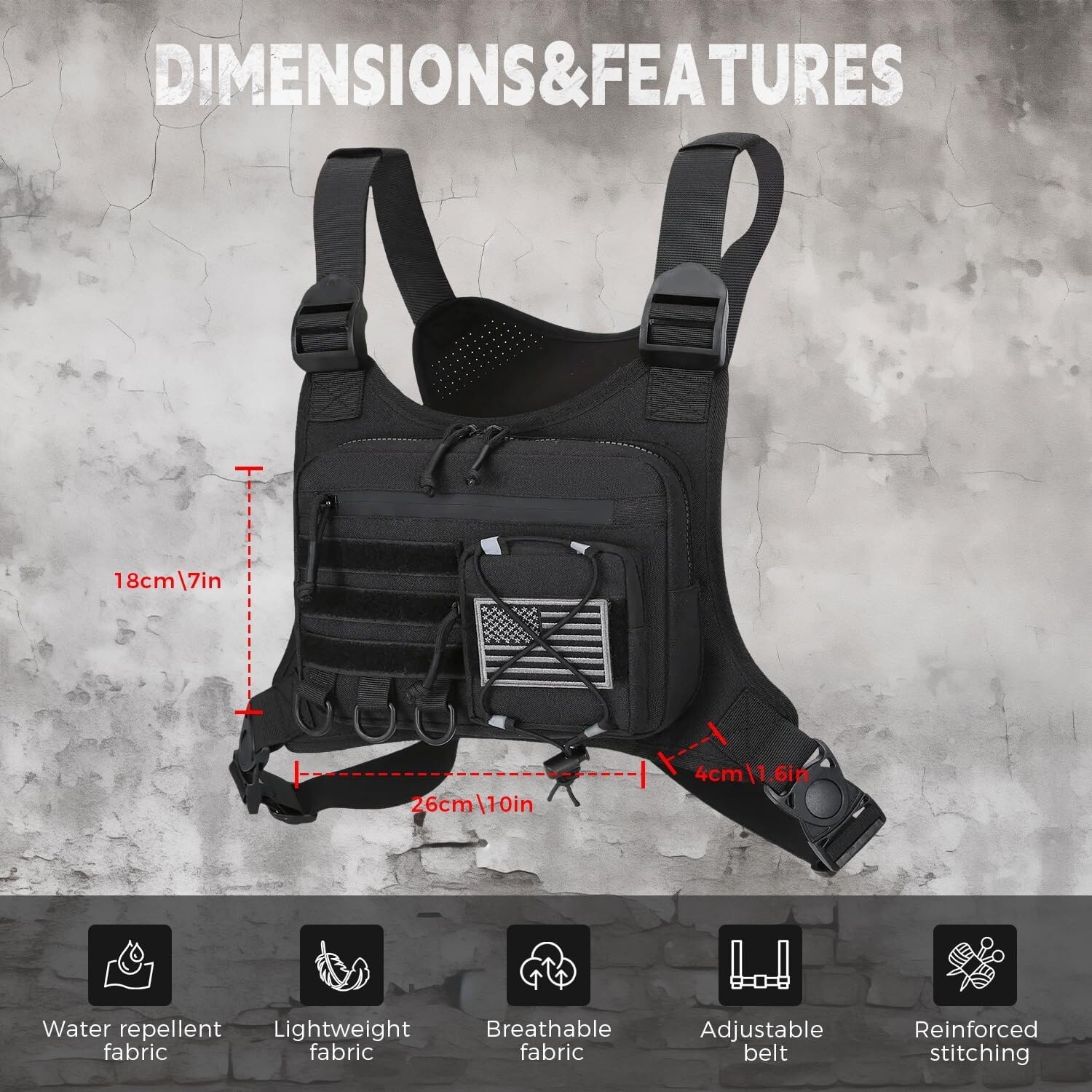 Men’s EDC Chest Pack – Tactical Holster Fits Most Pistols for Outdoor Adventures