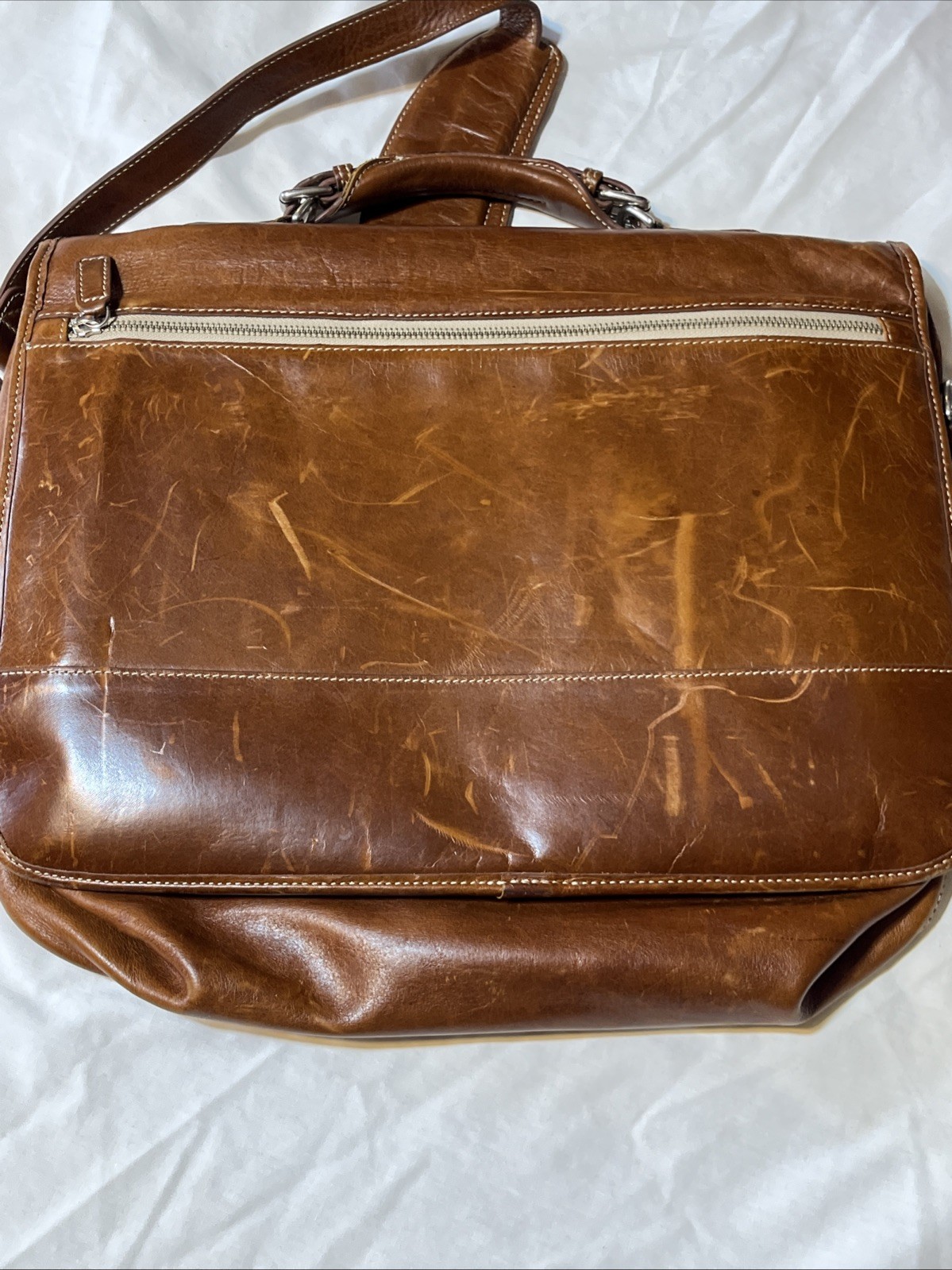 Barrington Leather Messenger Bag FedEx Cup PGA Tour Briefcase Brown