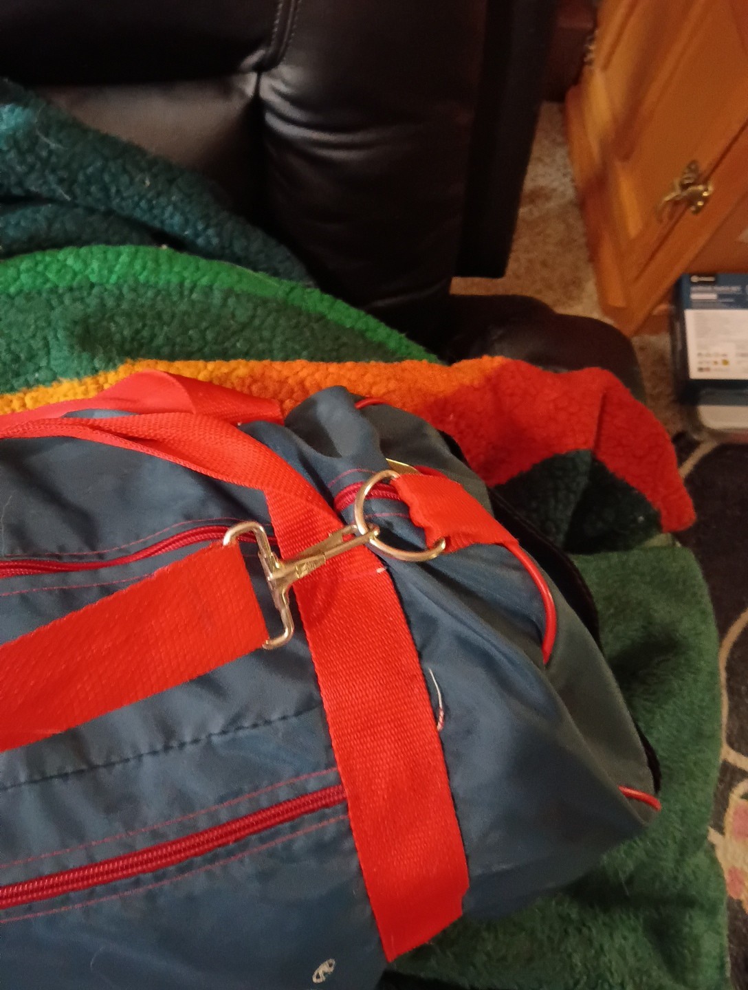 Vintage ’80s Converse Duffel Bag Blue Red White Spell Out Carroll College Rare