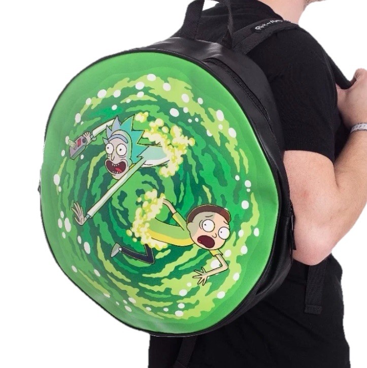 NEW Rick & Morty Green Portal Bag Backpack BioWorld Spencer Back To School Kids