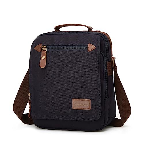 Small Mens Bag Canvas Messenger Bag Causal Shoulder Bag Travel Bag Man Black