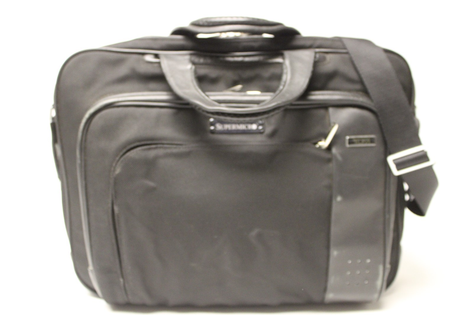 Tumi x Supermicro Alpha Ballistic Black Canvas Leather Travel Messenger Bag