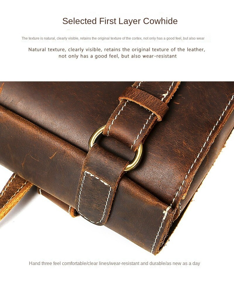 Men’s Leather Backpack Retro Large Capacity Computer Travel Business Backpack
