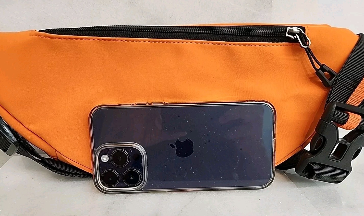 Crossbody- Fanny Pack- Waist Bag. Adjustable Strap. Orange