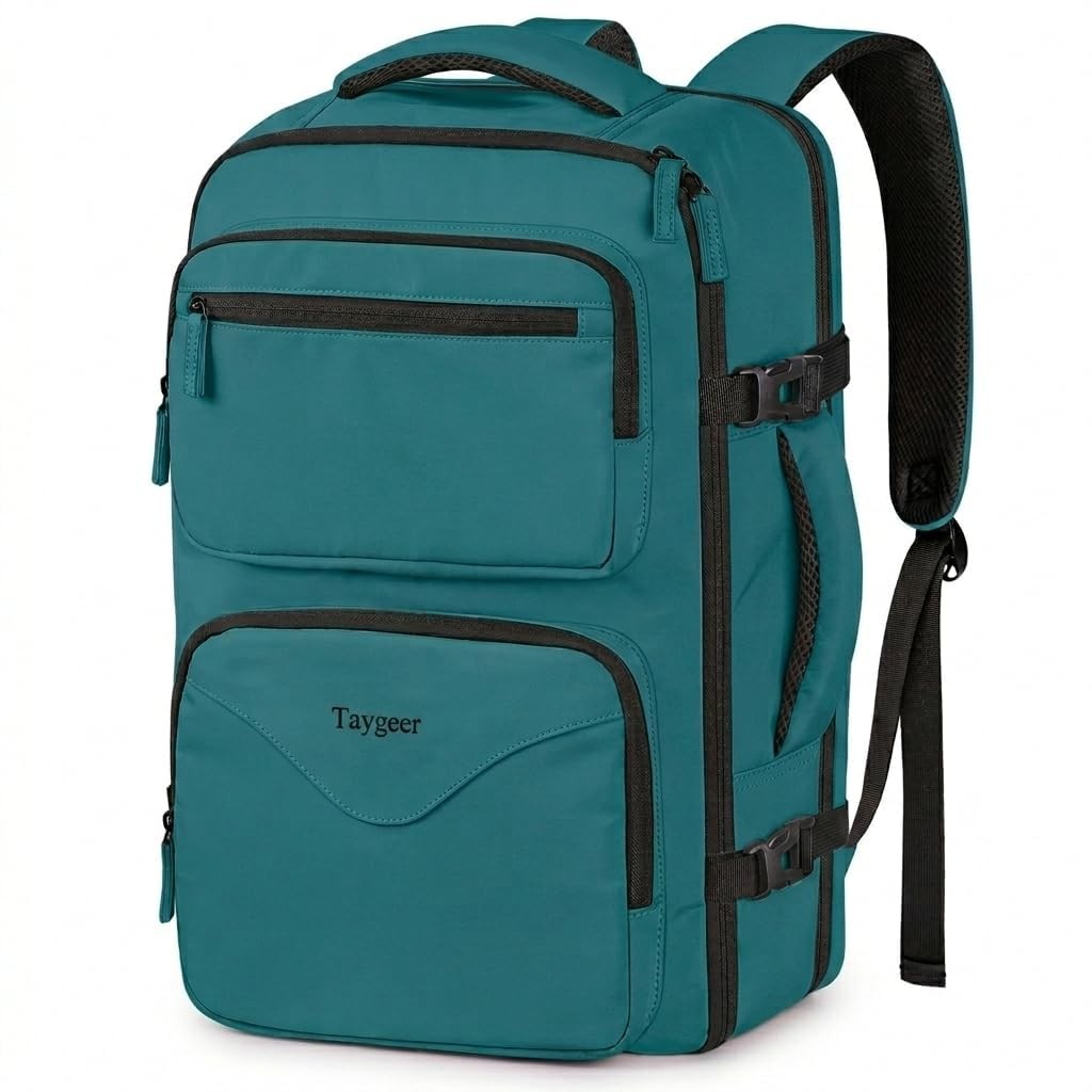 Personal Item Bag 18x14x8 Under Seat Backpack Fits 15.6 Laptop, Peacock Blue