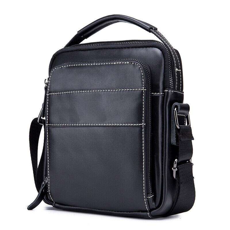 100% Genuine Leather Men’s Crossbody Shoulder Bag 8″ Handbag Business Cowhide