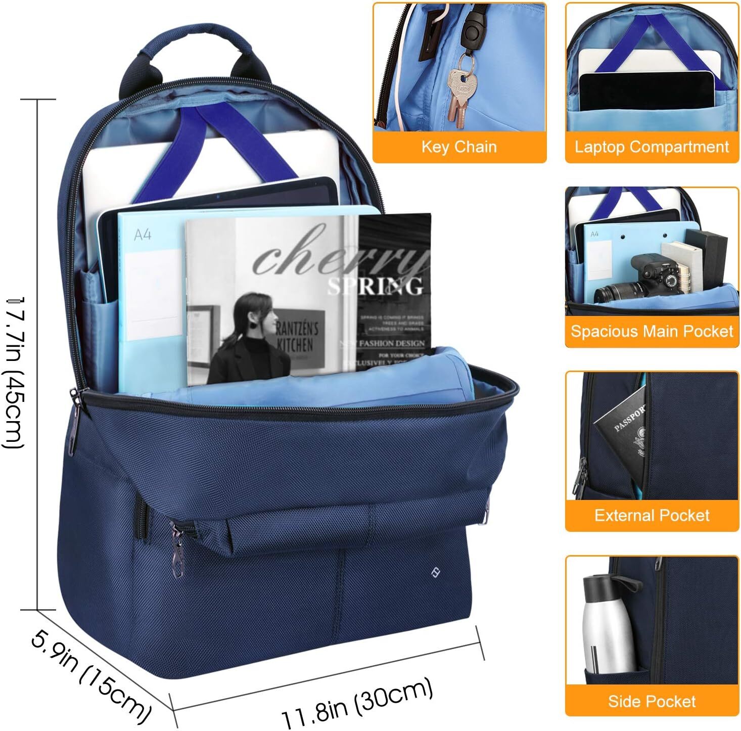 15.6 inch Laptop Backpack Casual Daypack with USB Port for Travel Business Work