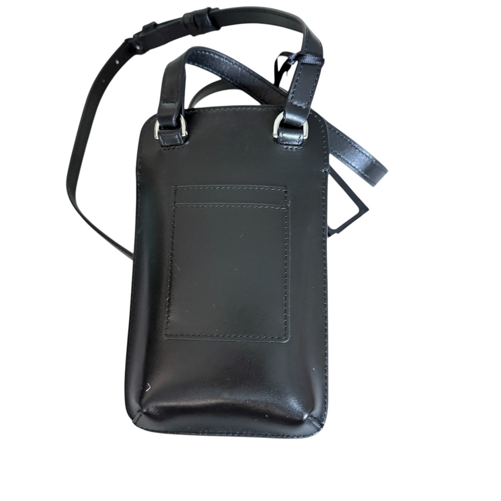 VERSACE 1013558 Phone Pouch Bag Black Calf Leather with lanyard