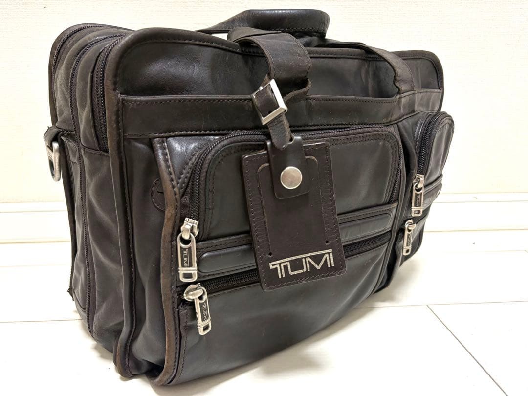 TUMI Briefcase Business Bag All Leather Brown
