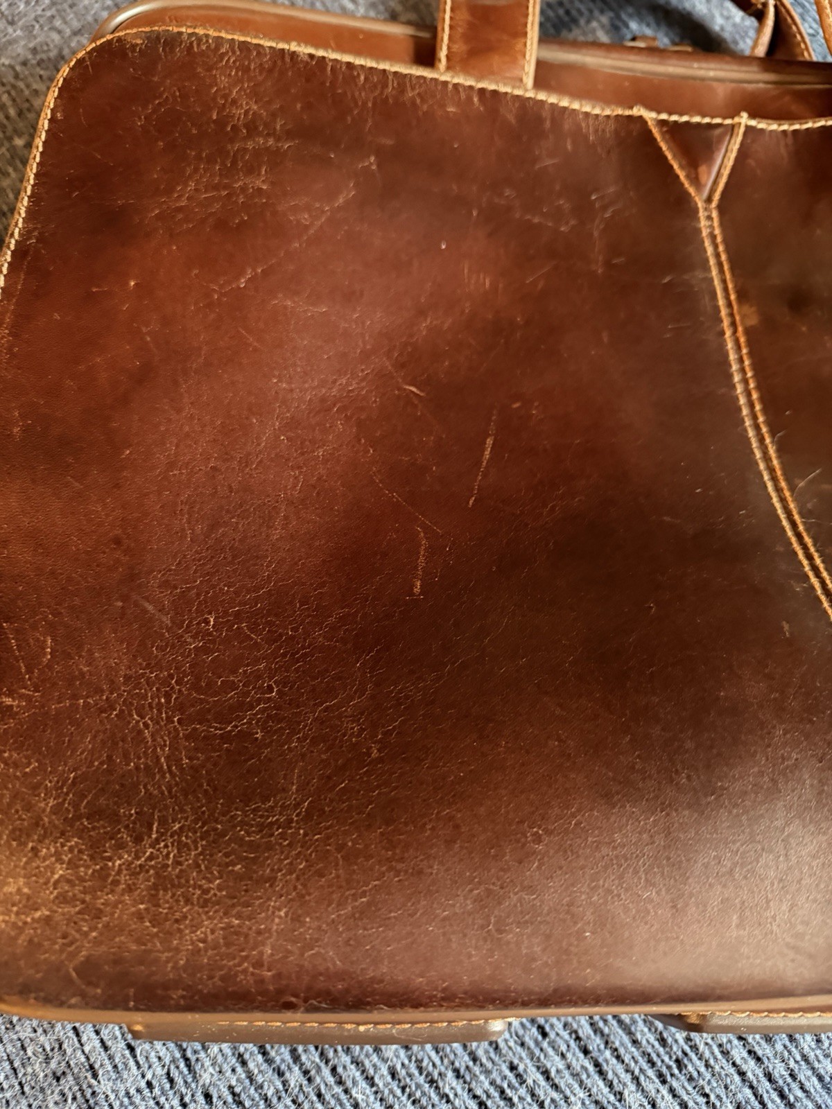 Johnston and Murphy Brown Leather Soft Side Briefcase Vintage