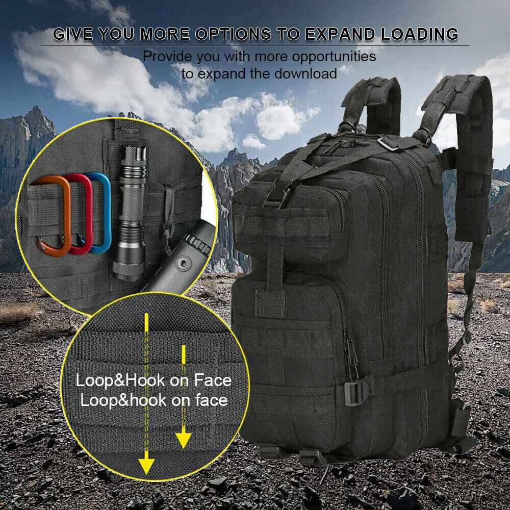 Military Tactical Backpack Daypack Bug Out Bag for Hiking Camping School Travel