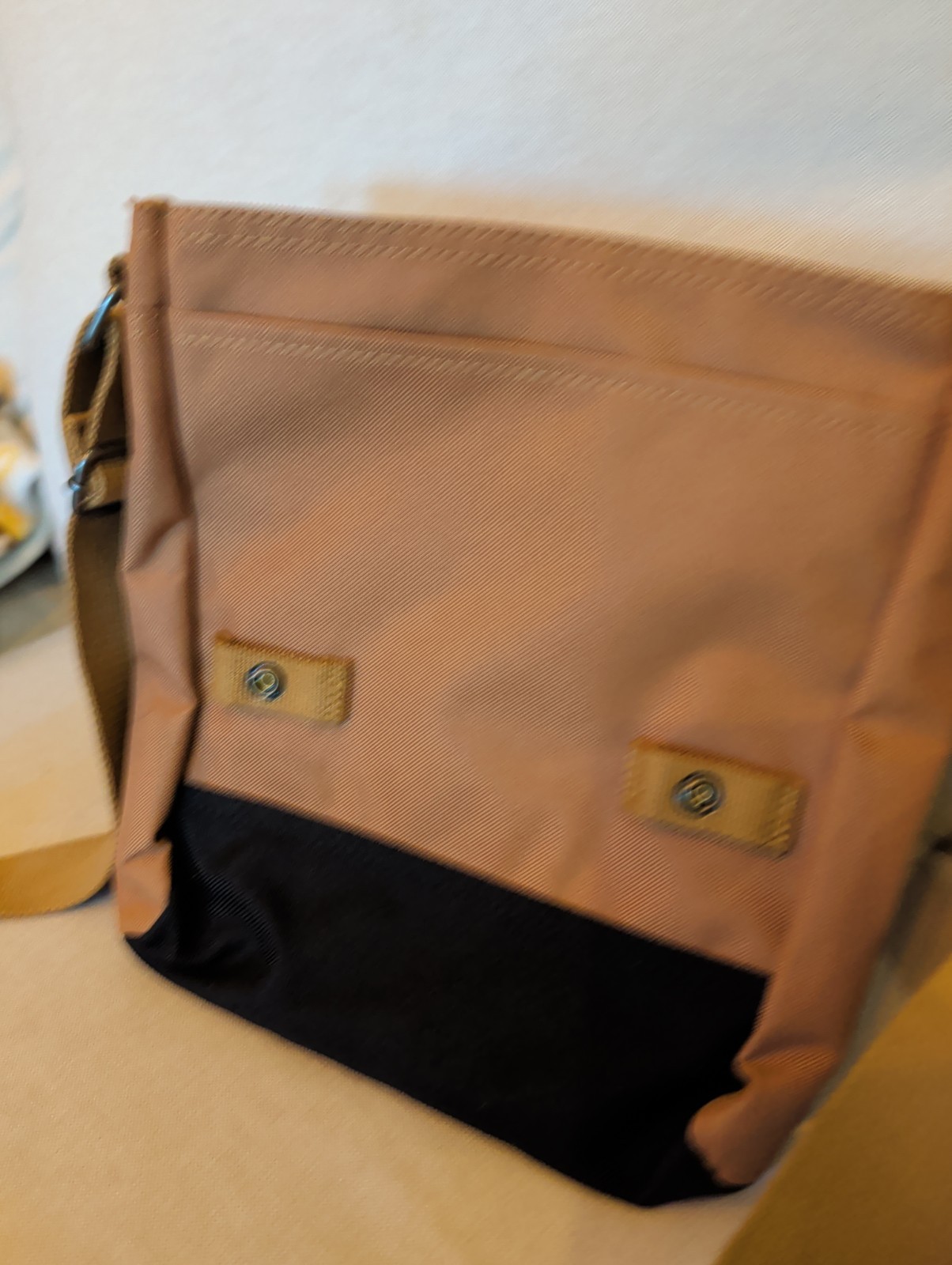 Carhartt Brown Black Button Closure Rain Defender Crossbody Bag Strap