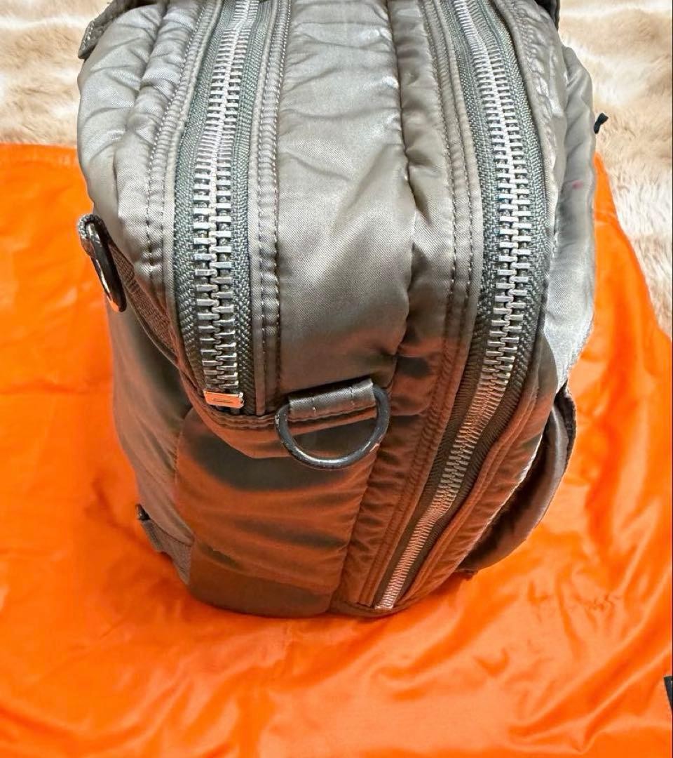 Authentic PORTER TANKER 2-Way 2-Layer Briefcase Silver Gray 30cm x 45cm x 10cm