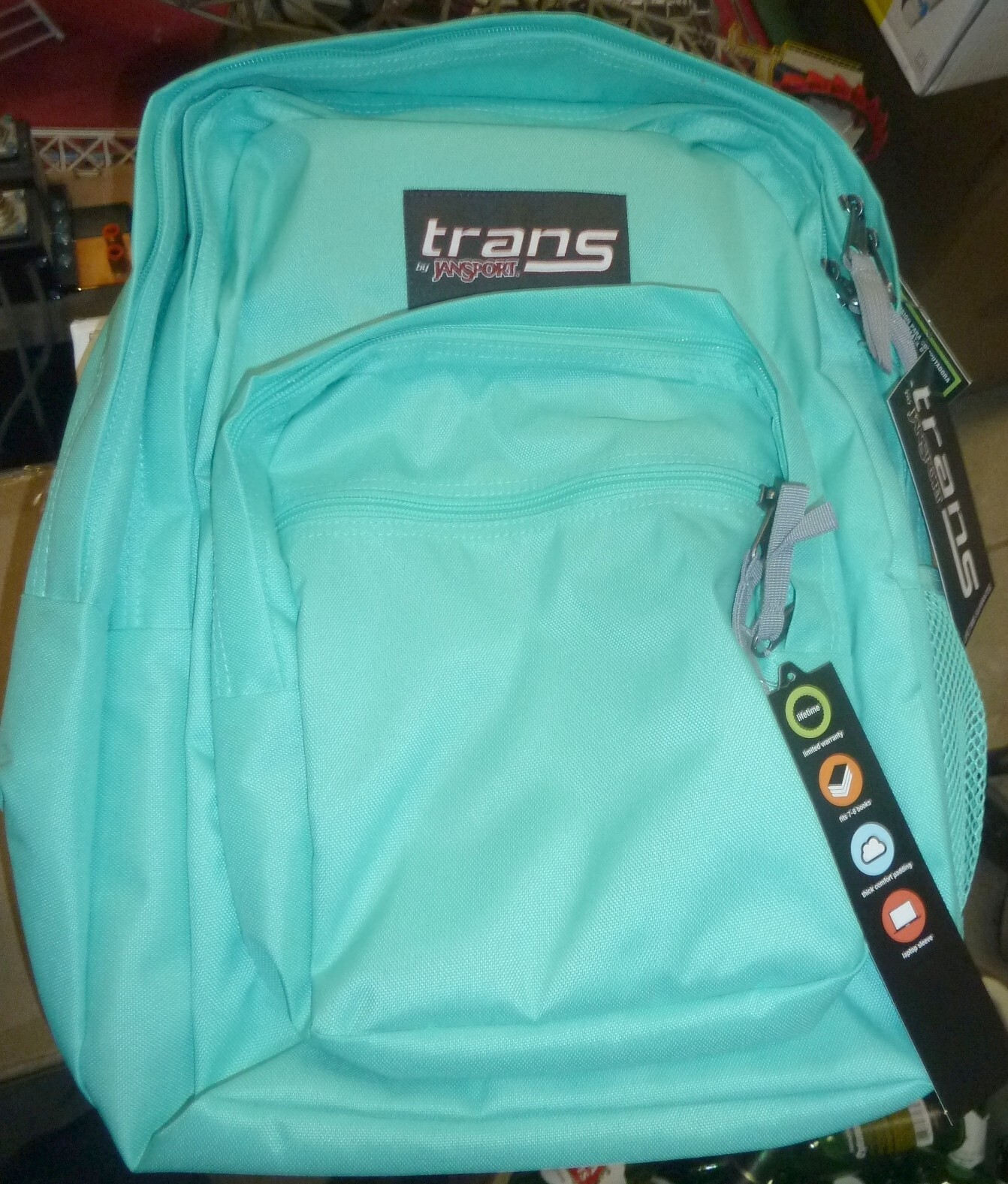 Trans by JanSport 17″ Supermax Backpack w/15″ Laptop Sleeve – Tropical Teal 2605