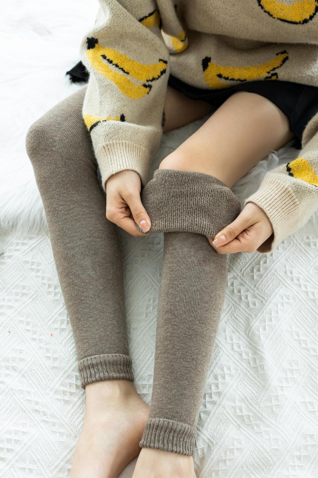 Womens Winter Warm Leg Warmers Long Knit Knitted Crochet Socks Leggings Socks US