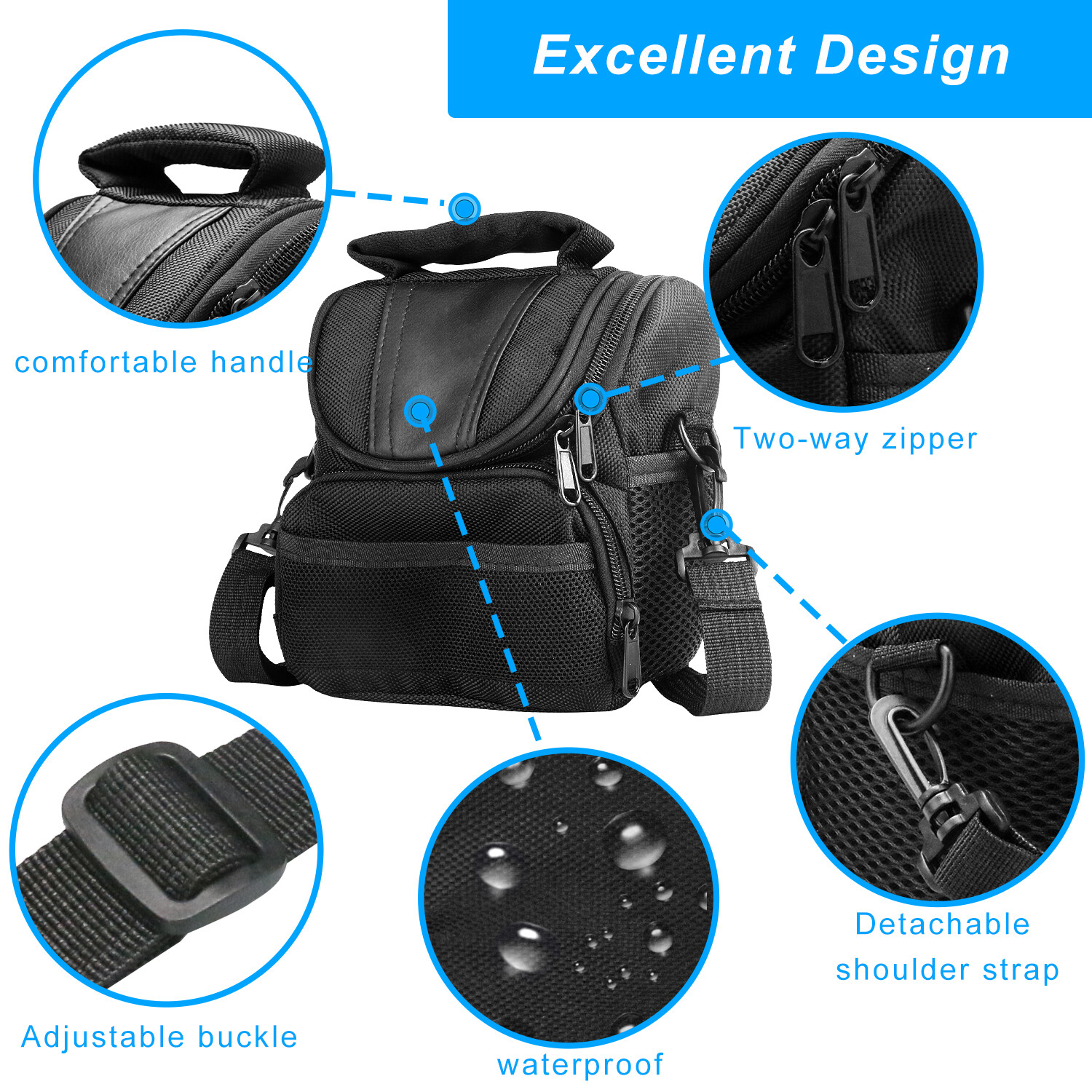 Large Camera Backpack Bag Case Shoulder Pouch For Canon Nikon Sony Rebel DSLR US