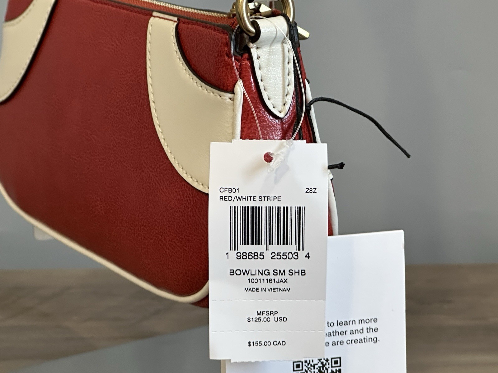 Coach Coachtopia Bowling Small Shoulder Bag Upcrafted Leather Red/White CFB01