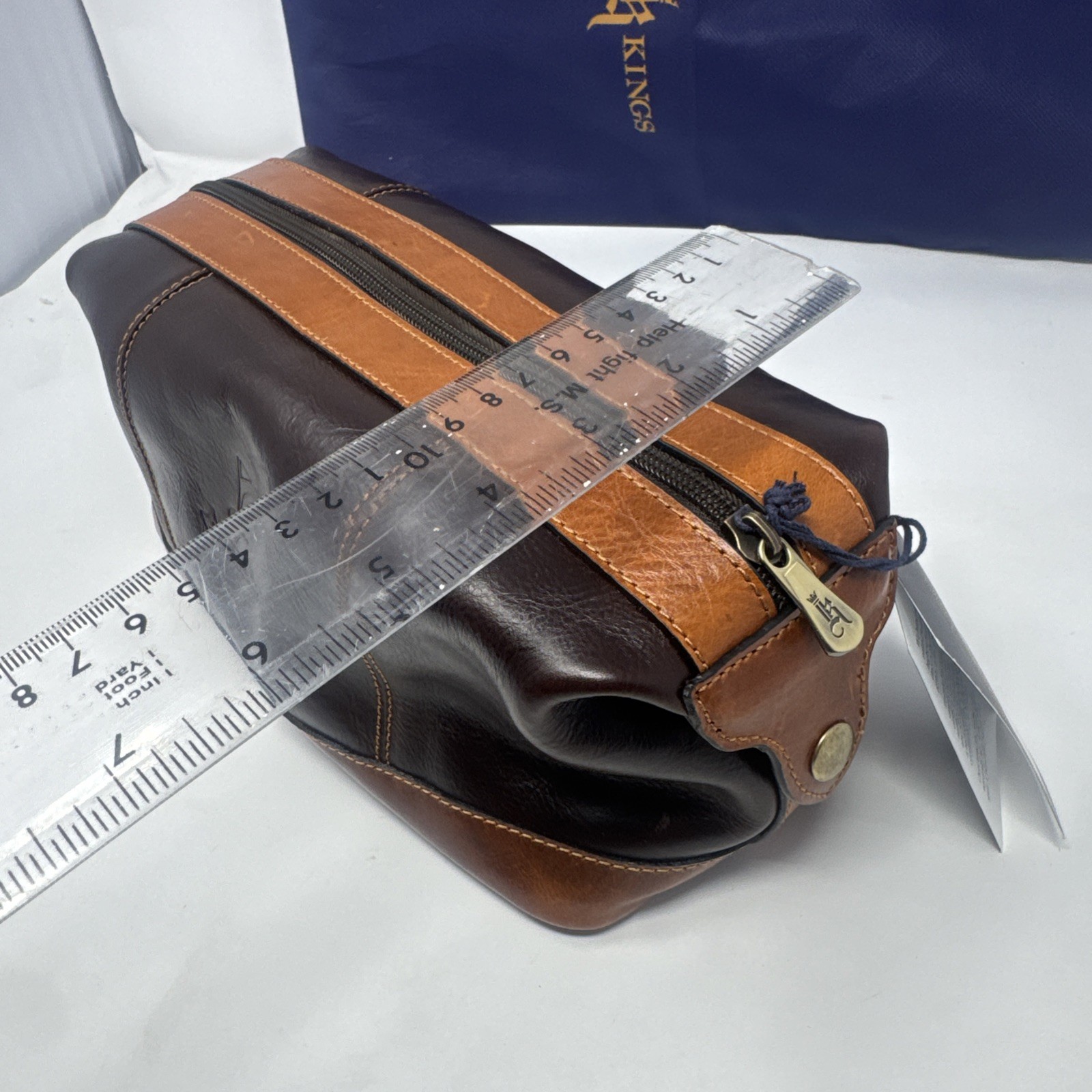 Links & Kings Sundance Travel Kit NWT Brown Premium Leather Some Minor Wear Read
