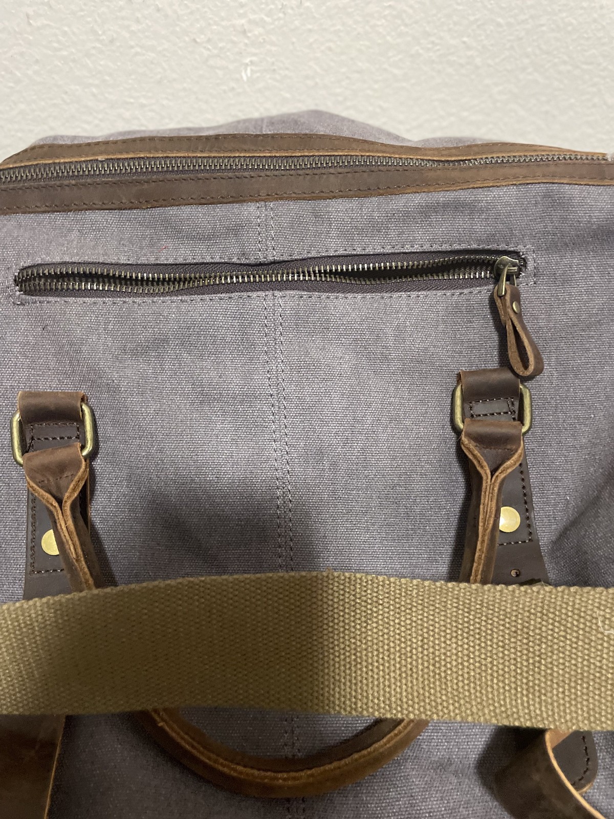 S-Zone D04V2022 Travel Weekender Duffle Bag Gym Western Canvas Leather Nice!