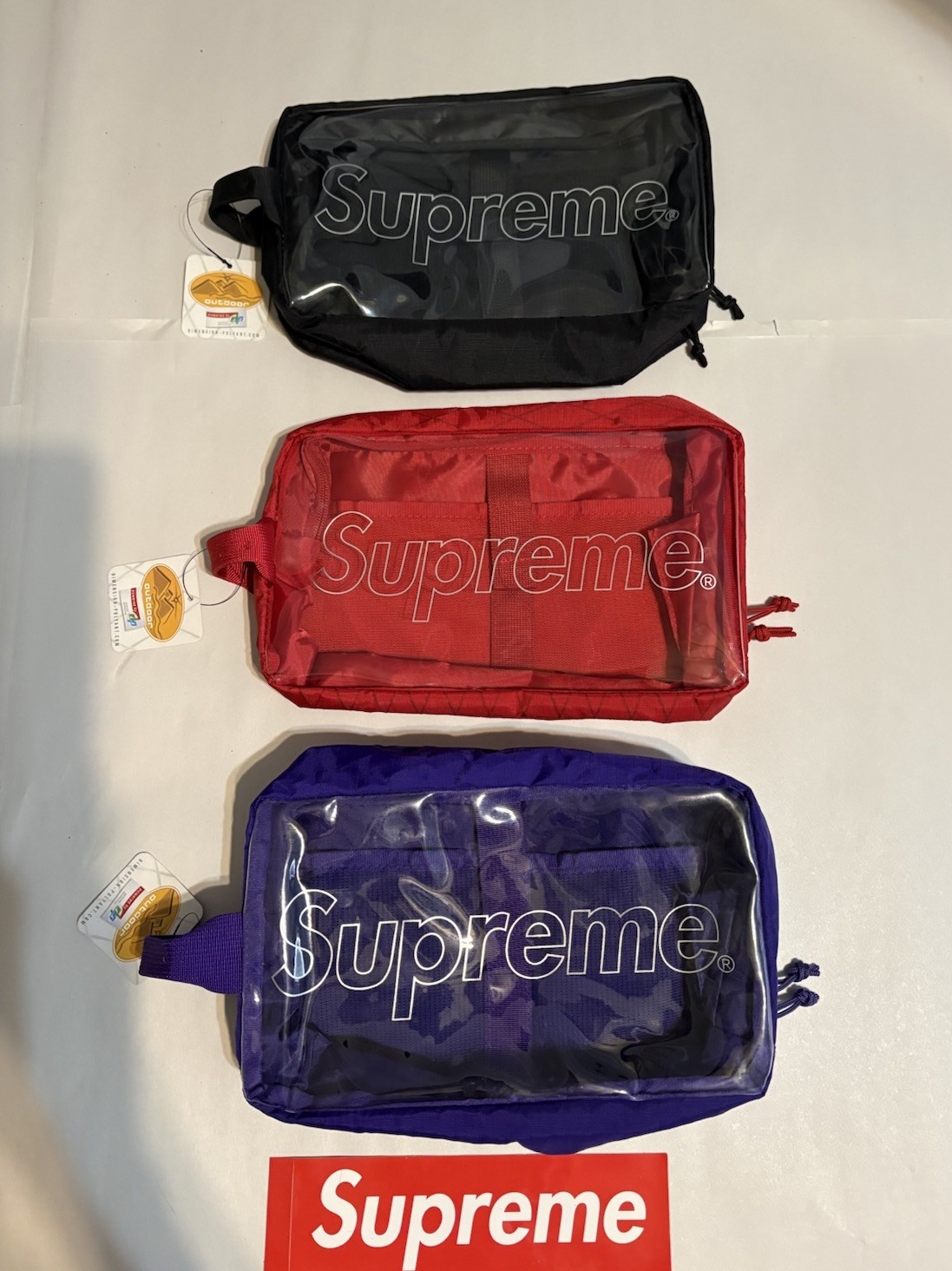Supreme Utility Bag FW18 Black & Red & Purple NEW – 2018 (Bundle) (SET OF 3)