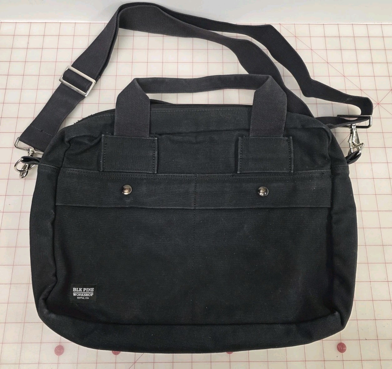 BLK Pine Workshop USA Black Canvas Classic Briefcase