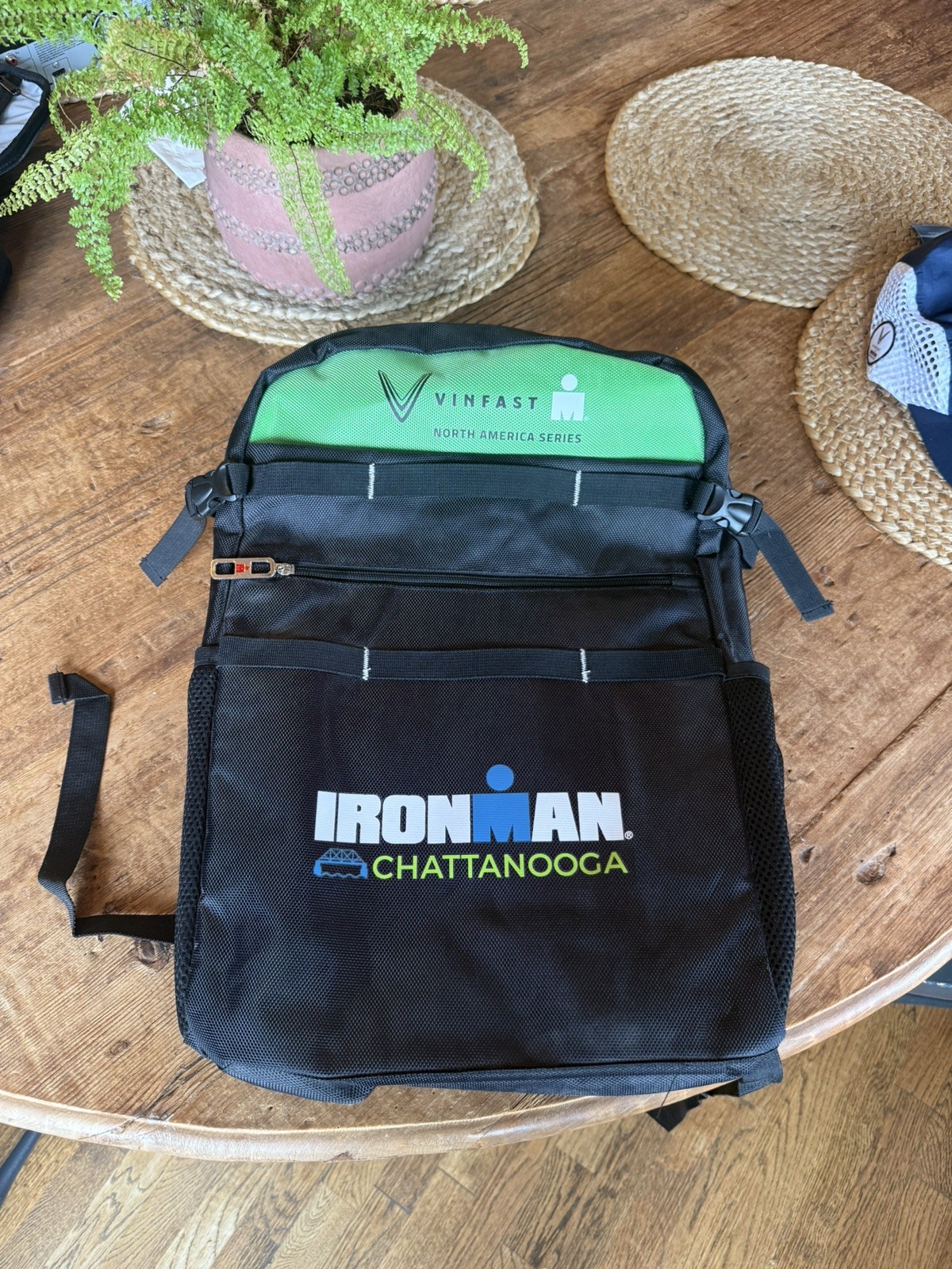 IRONMAN Black Chattanooga Backpack Zip Closure Adjustable Padded Strap Sports