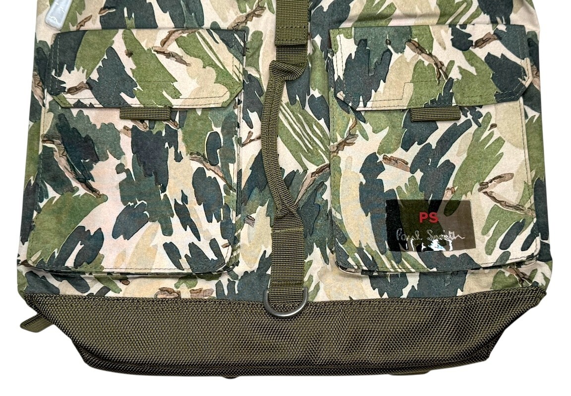 PS Paul Smith Canvas Backpack Khaki Green Abstract Camouflage print New $398