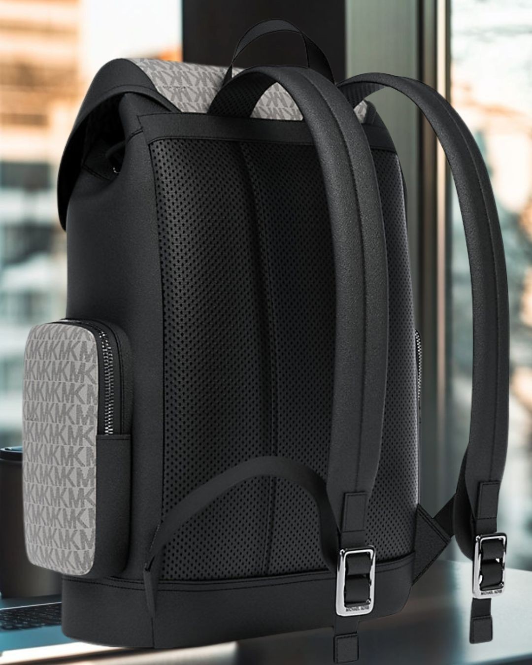 Michael Kors Cooper Men Medium Signature Logo Travel City Backpack For Vacation