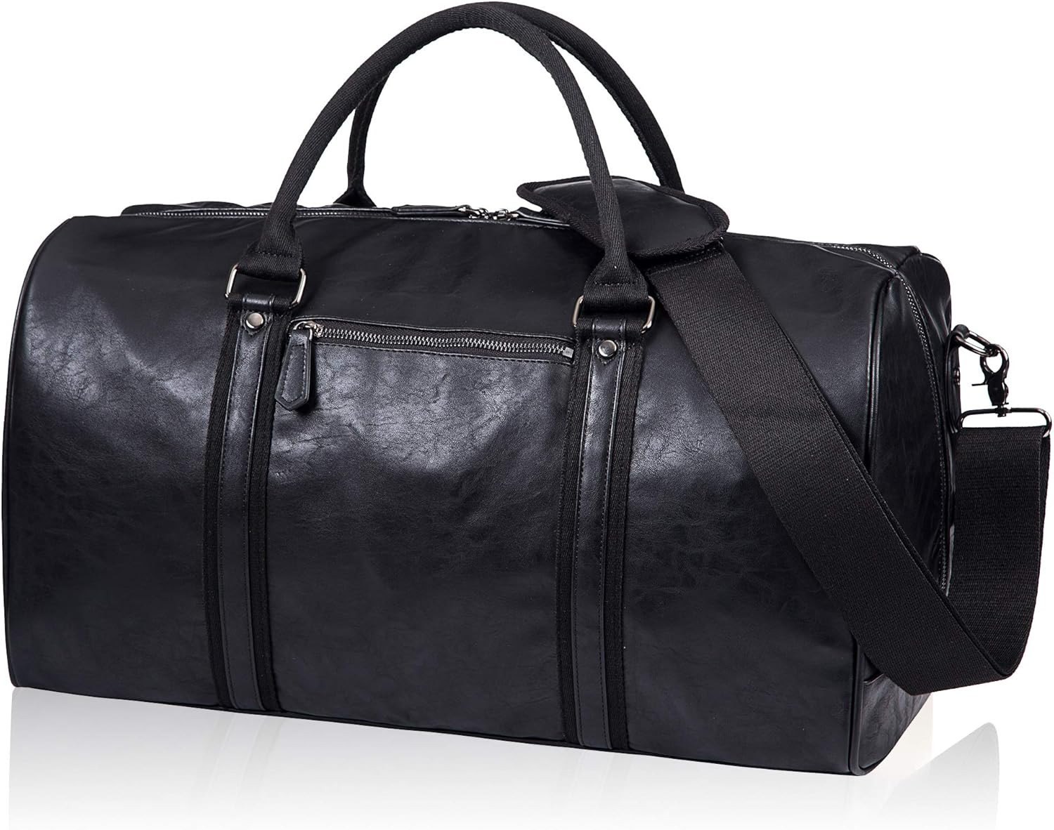 Seyfocnia Oversized Duffle Travel Bag for Men or Women, Waterproof PU Leather We