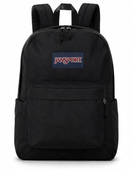 JanSport SuperBreak Plus Backpack Black With Padded Laptop Sleeve Water Pocket