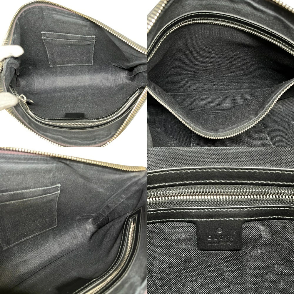 Gucci 523603 Clutch Bag GG Supreme Canvas Black B