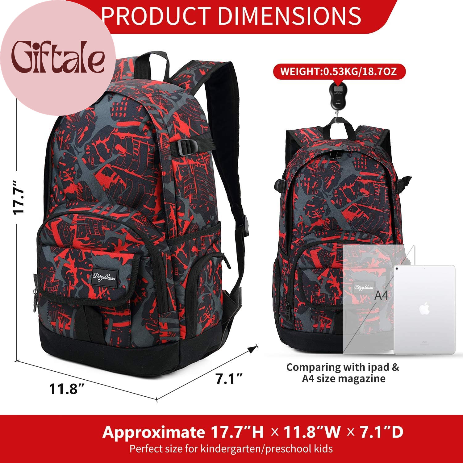 School Backpack Travel Bag for Men & Women Lightweight College Back Pack with La