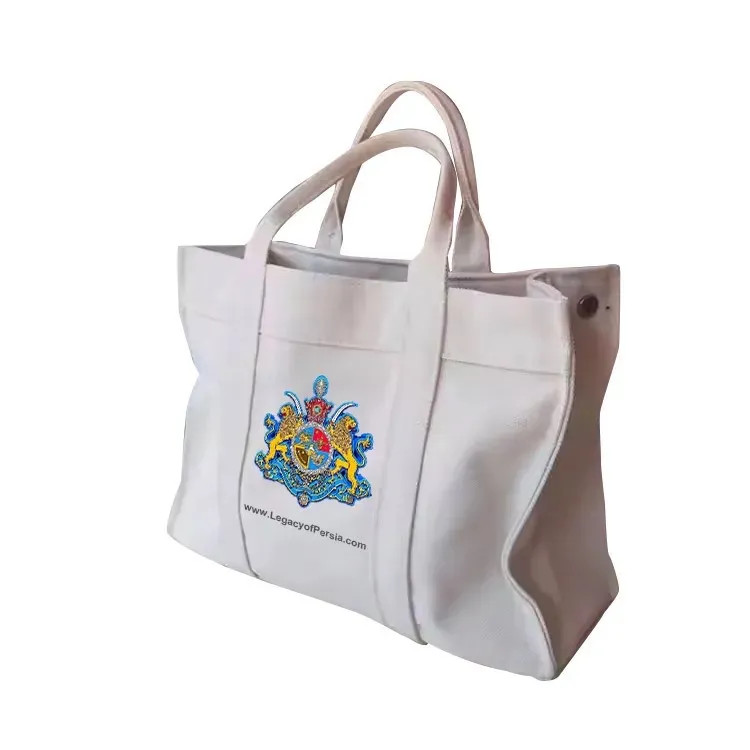 Large 100% Natural Organic cotton Canvas Totes, hand bag , 3 options ,PAHLAVI