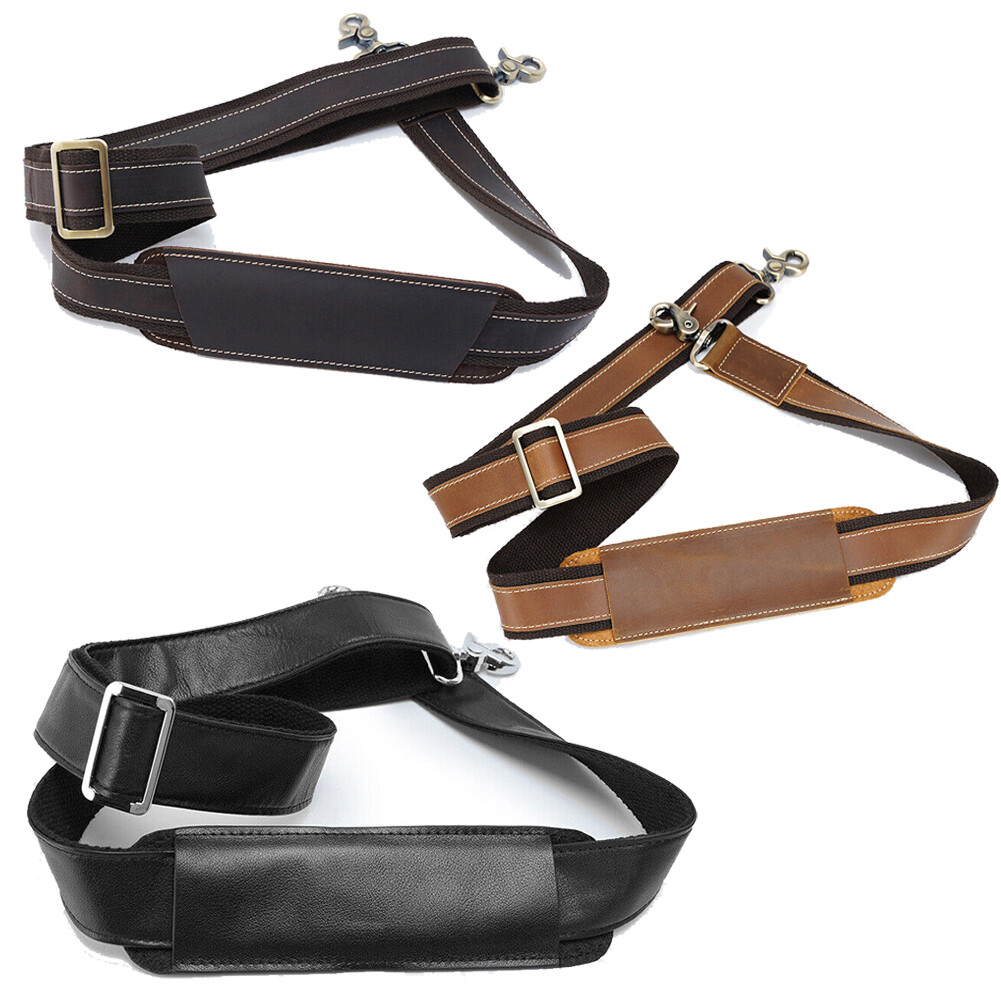 Genuine Leather Replacement Shoulder Strap for Briefcase Luggage Messenger Bag#