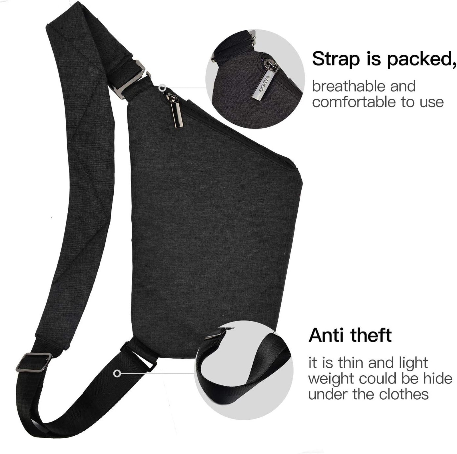 Crossbody Sling Bag Men Women Anti-theft Shoulder Bag Casual Daypack Canvas